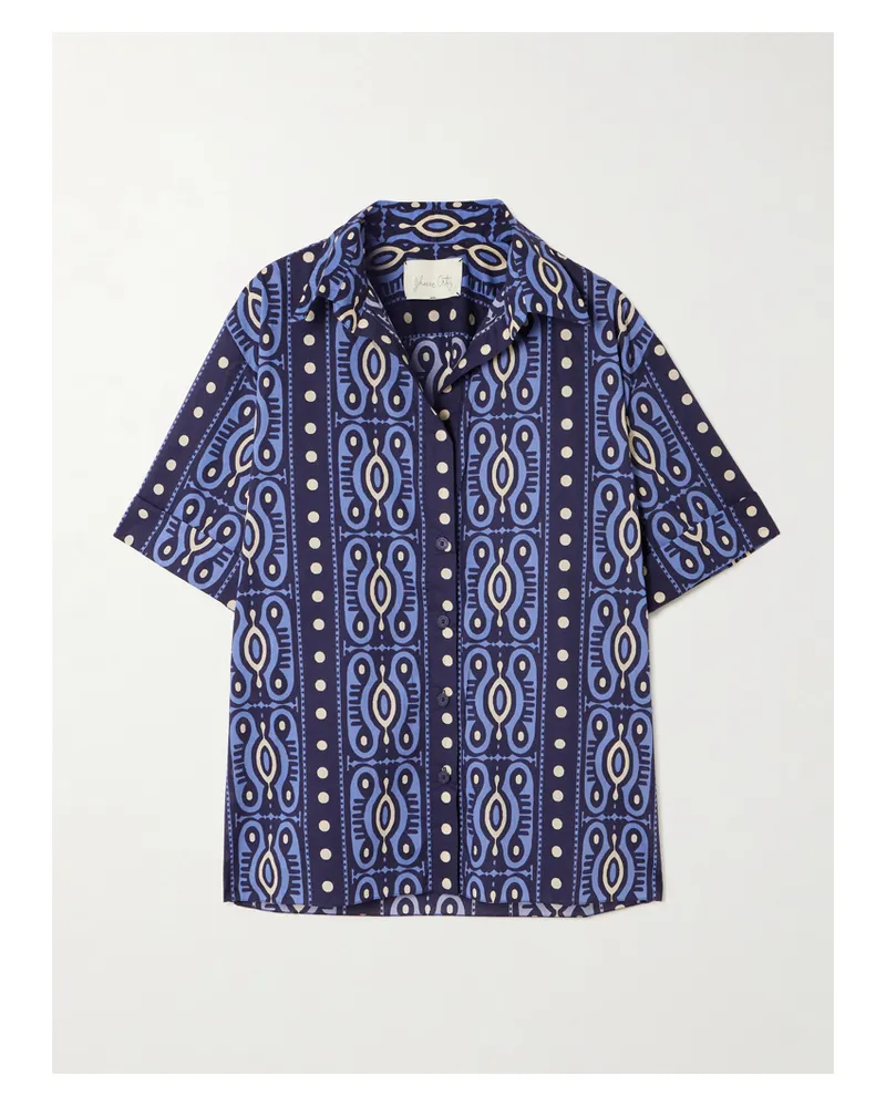 Johanna Ortiz Salty Promises Hemd Aus Bedruckter Baumwolle - Blau Blau