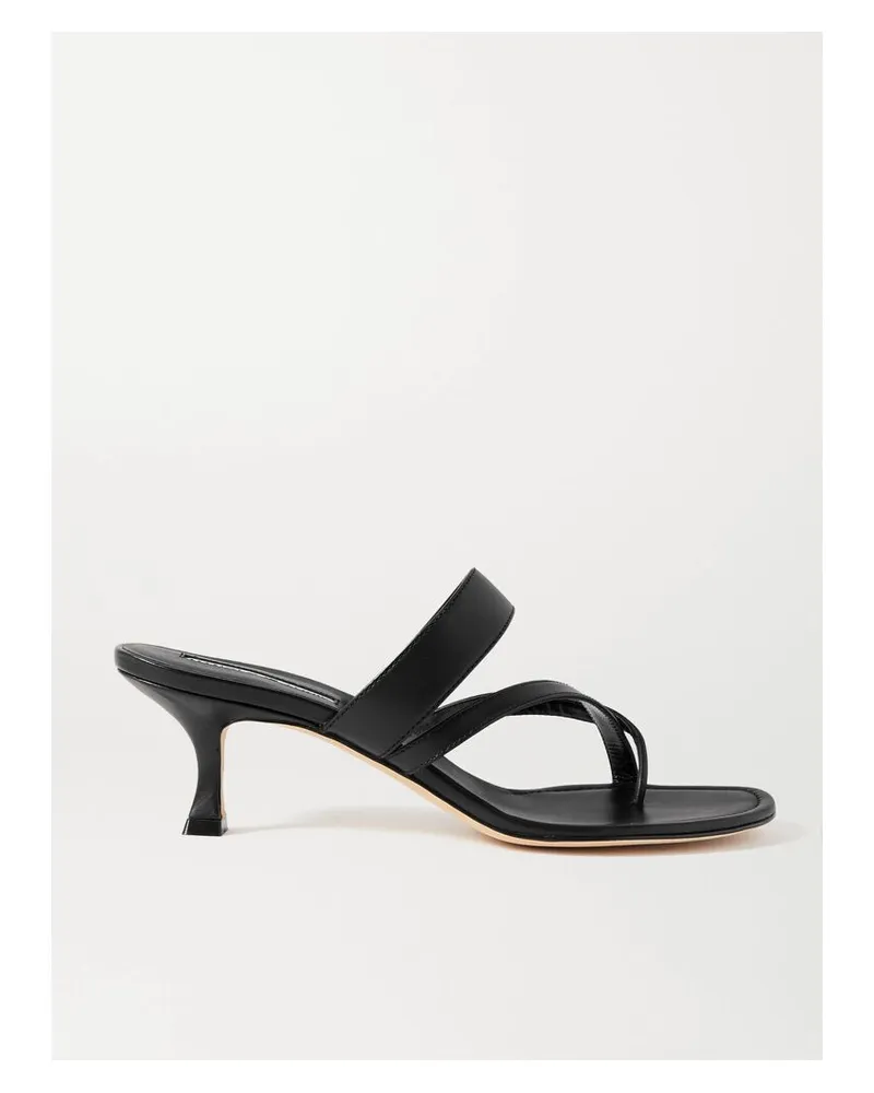 Manolo Blahnik Susa 50 Mules Aus Leder - Schwarz Schwarz
