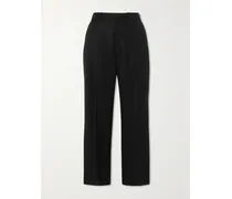 Wool Straight-leg Pants - Black