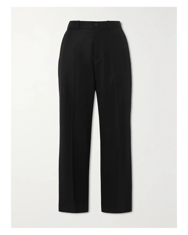 Balenciaga Wool Straight-leg Pants - Black Black