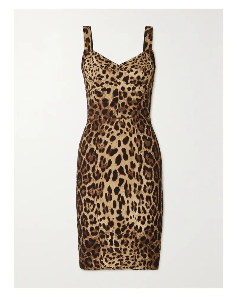 Dolce & Gabbana Kleid Aus Charmeuse Aus Einer Seidenmischung Mit Leopardenprint - Animal-Print Animal-print