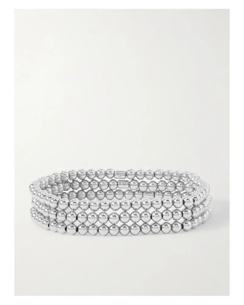 Roxanne Assoulin Baby Bubble Set Aus Drei Silberfarbenen Armbändern Silber