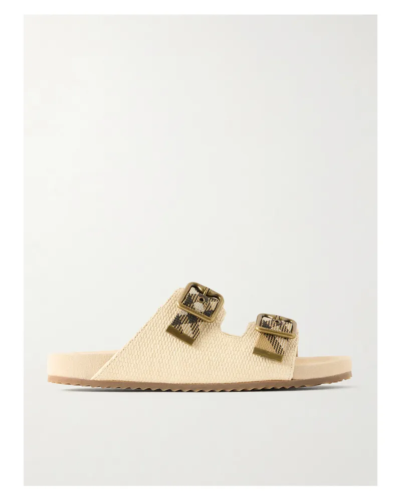 Burberry Urchin Woven Raffia Sandals - Neutrals Neutrals