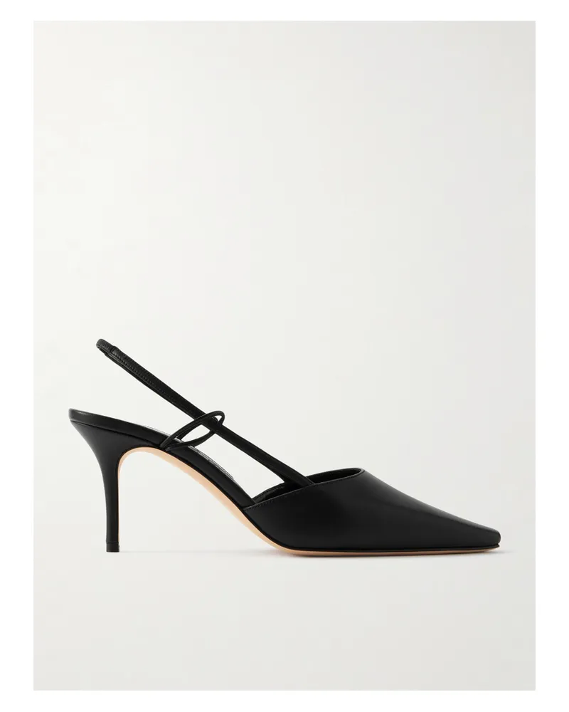 Manolo Blahnik Touki 70 Slingback-pumps Aus Leder - Schwarz Schwarz