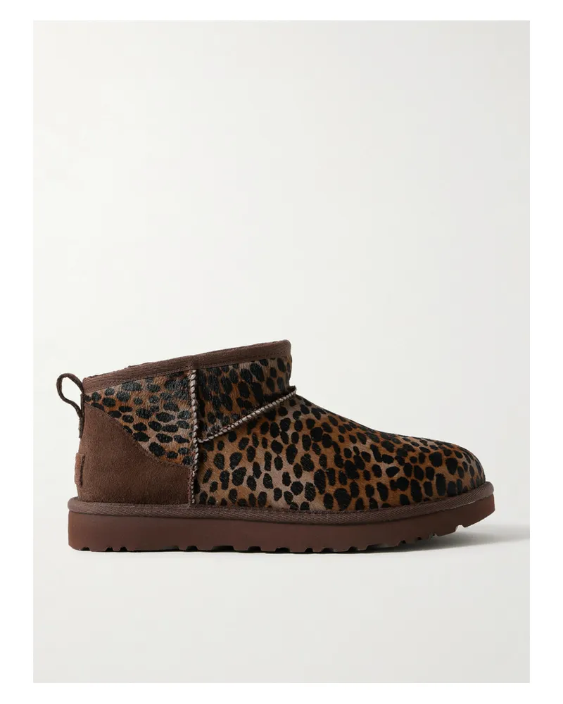 UGG Classic Ultra Mini Caspian Ankle Boots Aus Kalbshaar Mit Leopardenprint - Animal-Print Animal-print