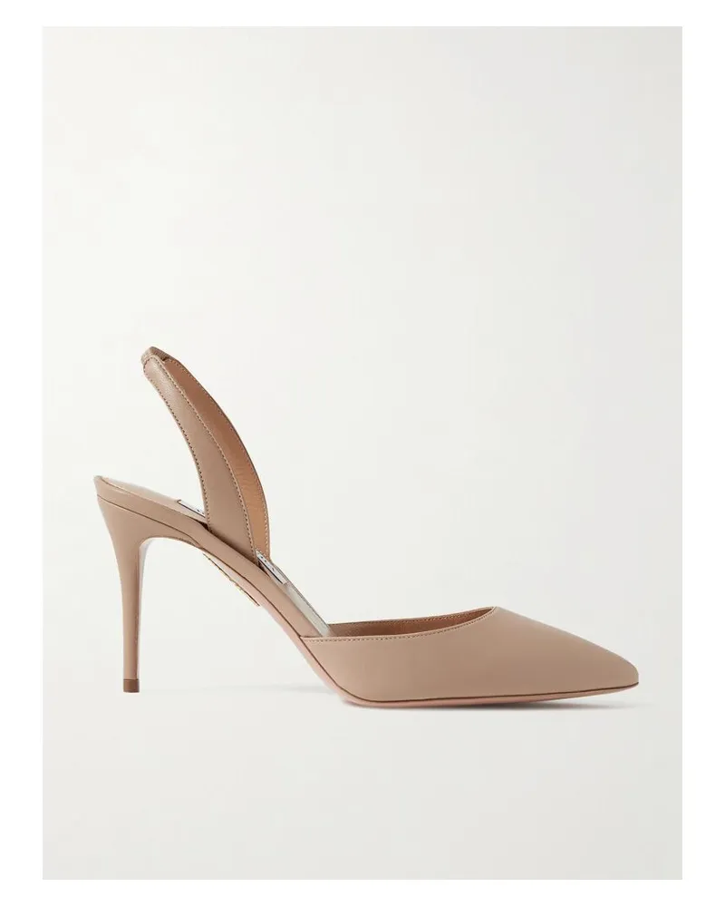 Aquazzura So Nude 85 Slingback-pumps Aus Leder - Neutral Neutral
