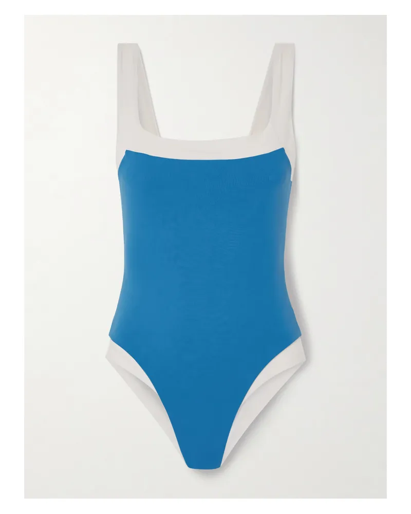 Marysia Bianco Zweifarbiger Badeanzug - Blau Blau