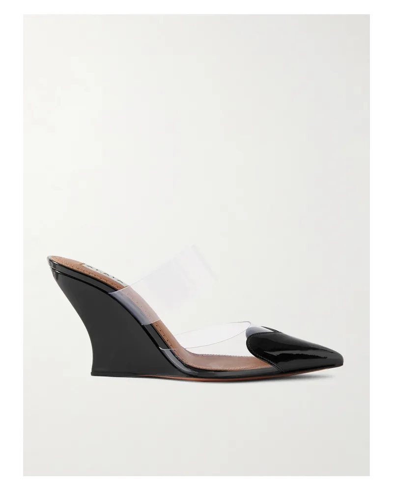 Alaïa Le Cœur Mules Mit Keilabsatz Aus Lackleder Und Pvc - Schwarz Schwarz