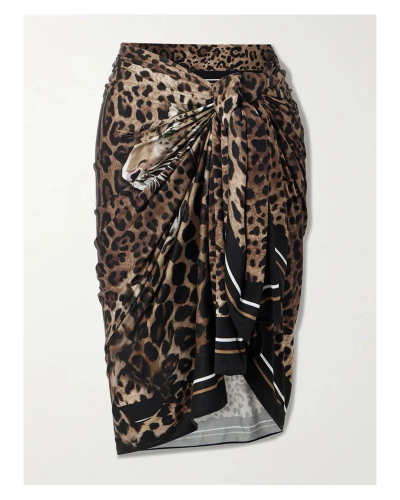 Dolce & Gabbana Leopard-print Silk Pareo - Animal print Animal