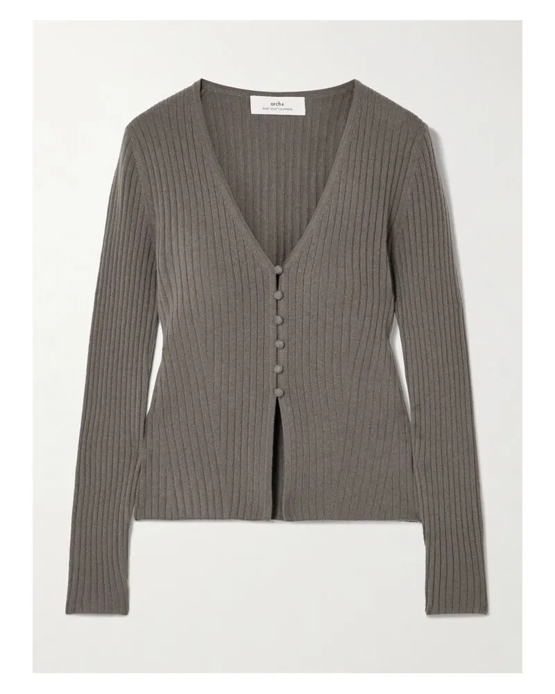 arch4 New Cami Cardigan Aus Geripptem Kaschmir - Grün Grün