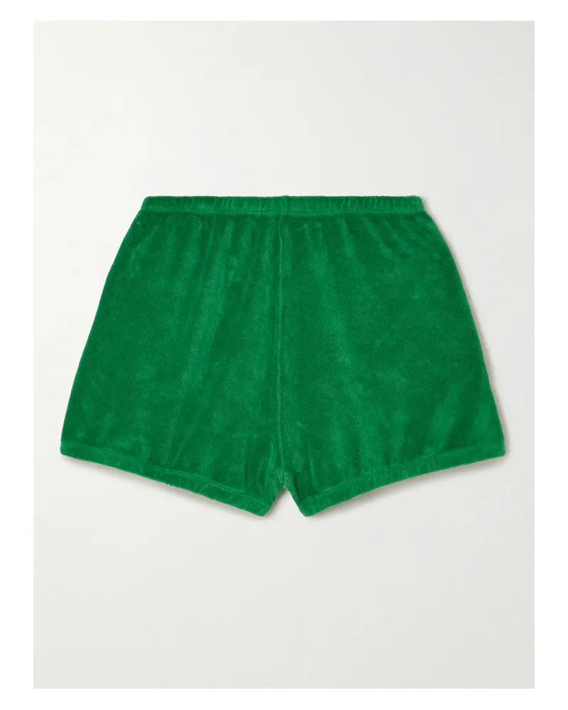 Suzie Kondi Hera Bloomers Shorts Aus Frottee Aus Einer Baumwollmischung - Grün Grün