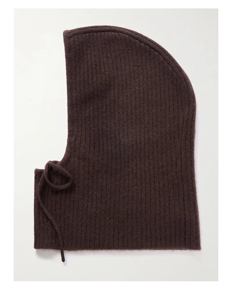 Yves Salomon Ribbed Cashmere Snood - Brown Brown