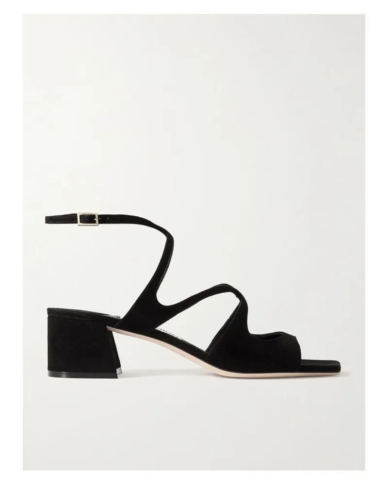 Jimmy Choo Azilia 45 Sandalen Aus Veloursleder - Schwarz Schwarz