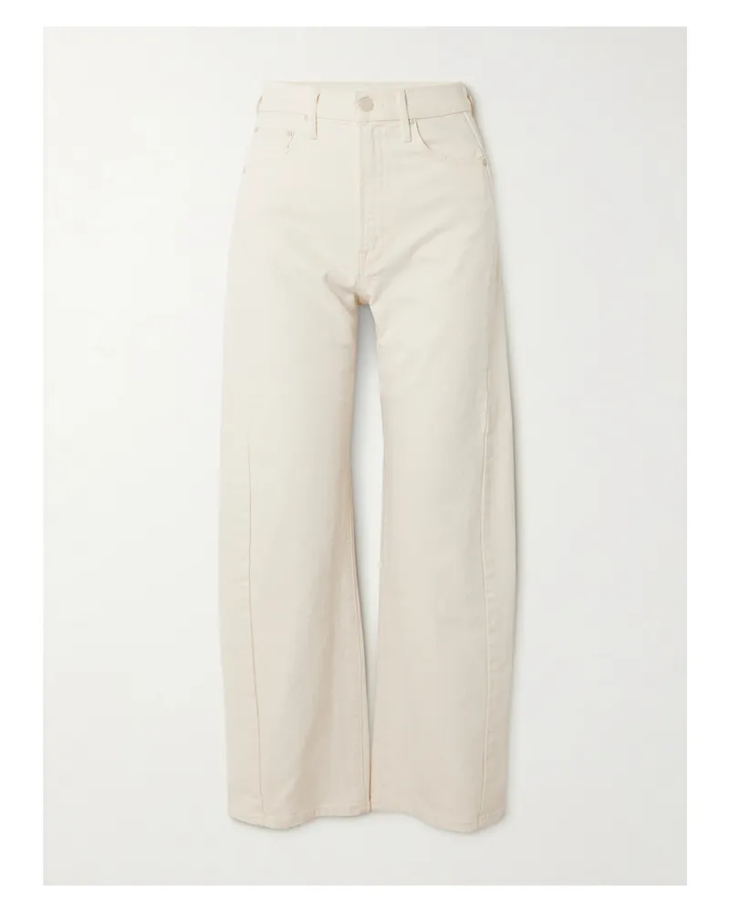 Mother Net Sustain The Half Pipe Ankle High-rise Tapered Jeans - Cream Cream
