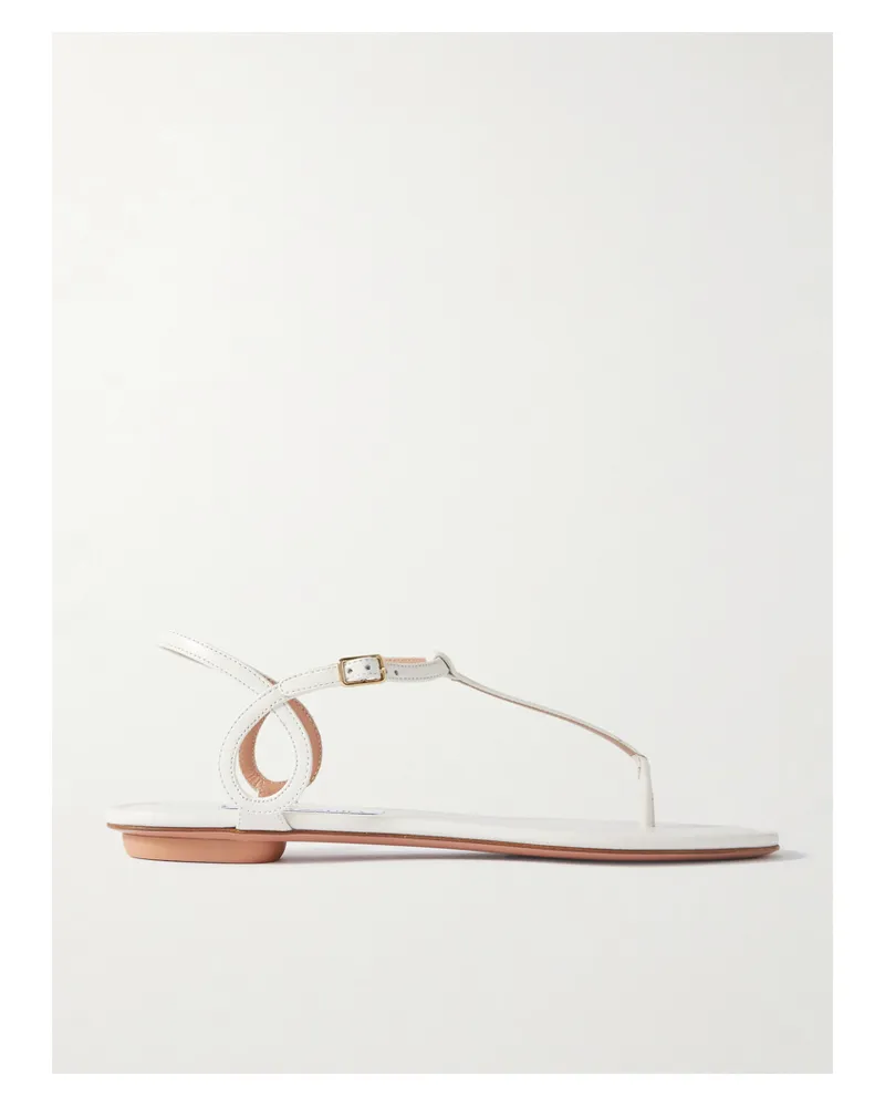 Aquazzura Almost Bare Leather Sandals - White White