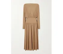 Boatneck Jersey Maxi Dress - Neutrals