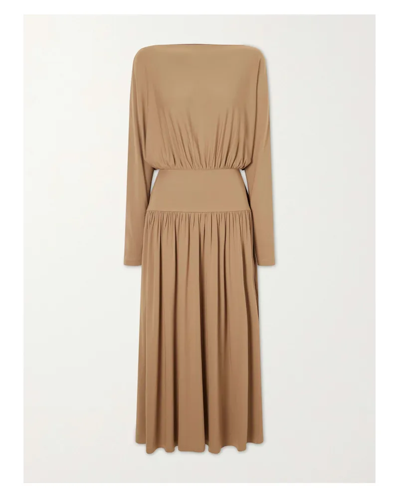 Totême Boatneck Jersey Maxi Dress - Neutrals Neutrals