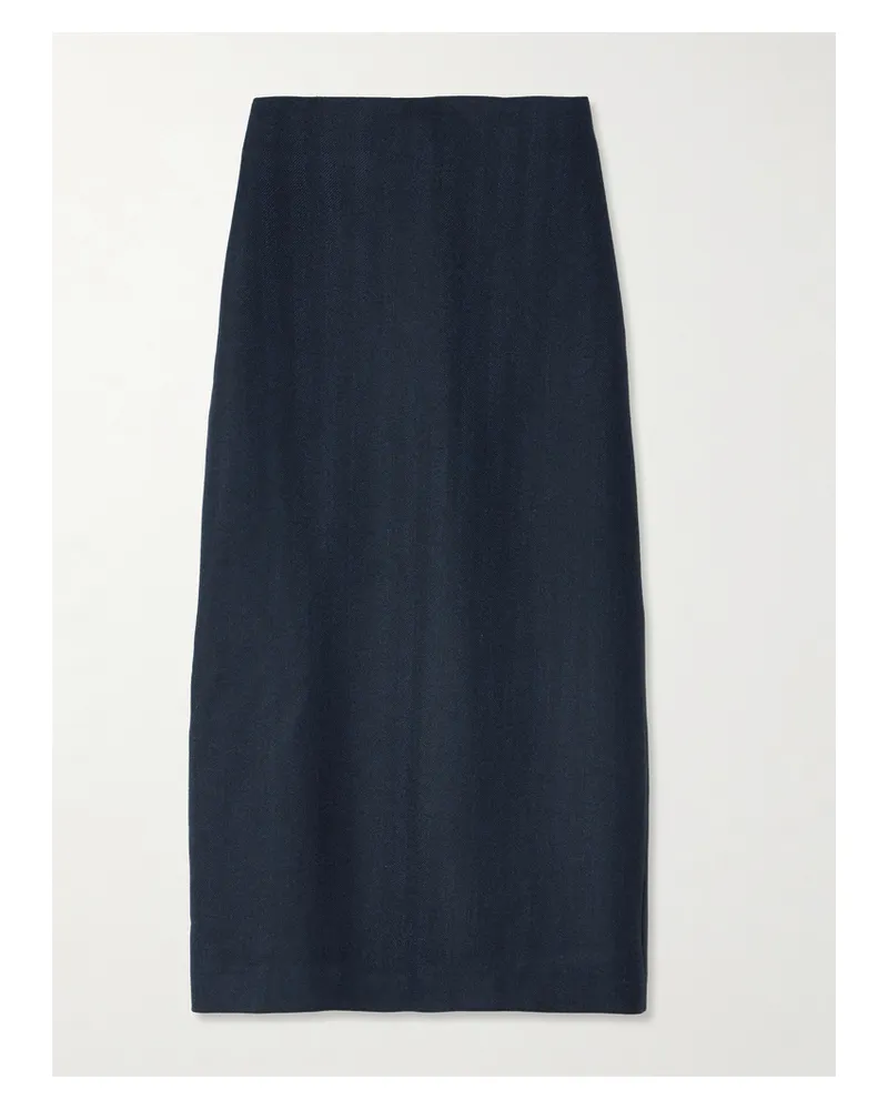 Blazé Milano Sussex Midirock Aus Wolle Mit Fischgratmuster - Blau Blau