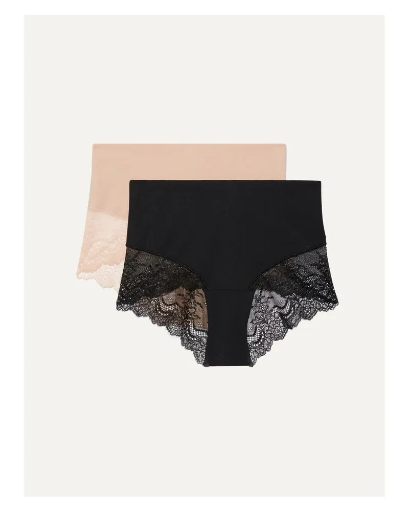 Spanx Undie-tectable® Set Aus Zwei Höschen Aus Stretch-jersey Und Spitze - Schwarz Schwarz