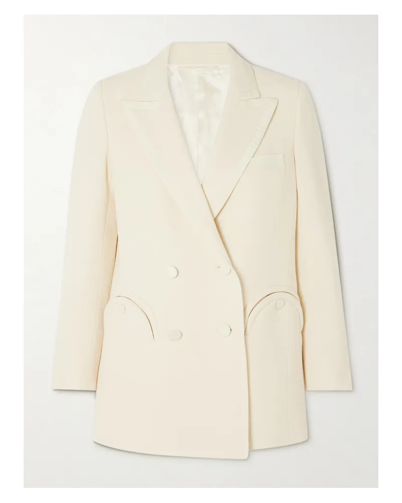 Blazé Milano Resolute Everyday Doppelreihiger Blazer aus Woll-crêpe Creme