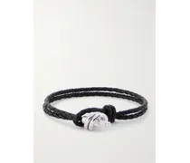 Armband Aus Intrecciato-leder Mit Detail Aus Silber - Braun