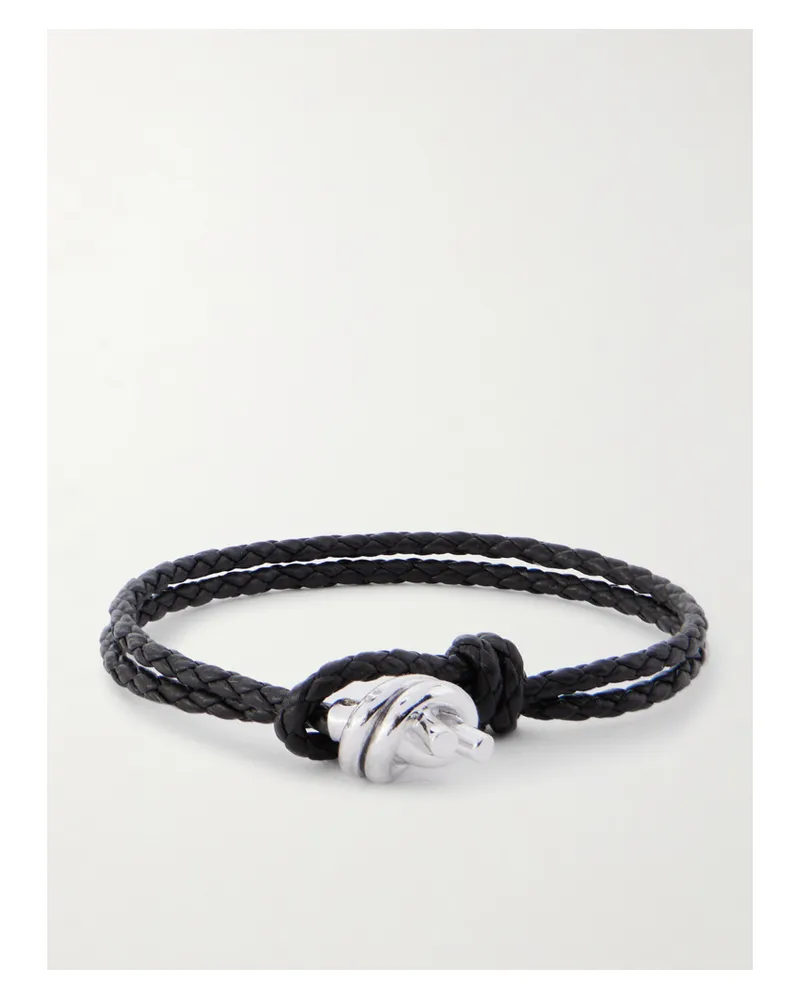 Bottega Veneta Armband Aus Intrecciato-leder Mit Detail Aus Silber - Braun Braun