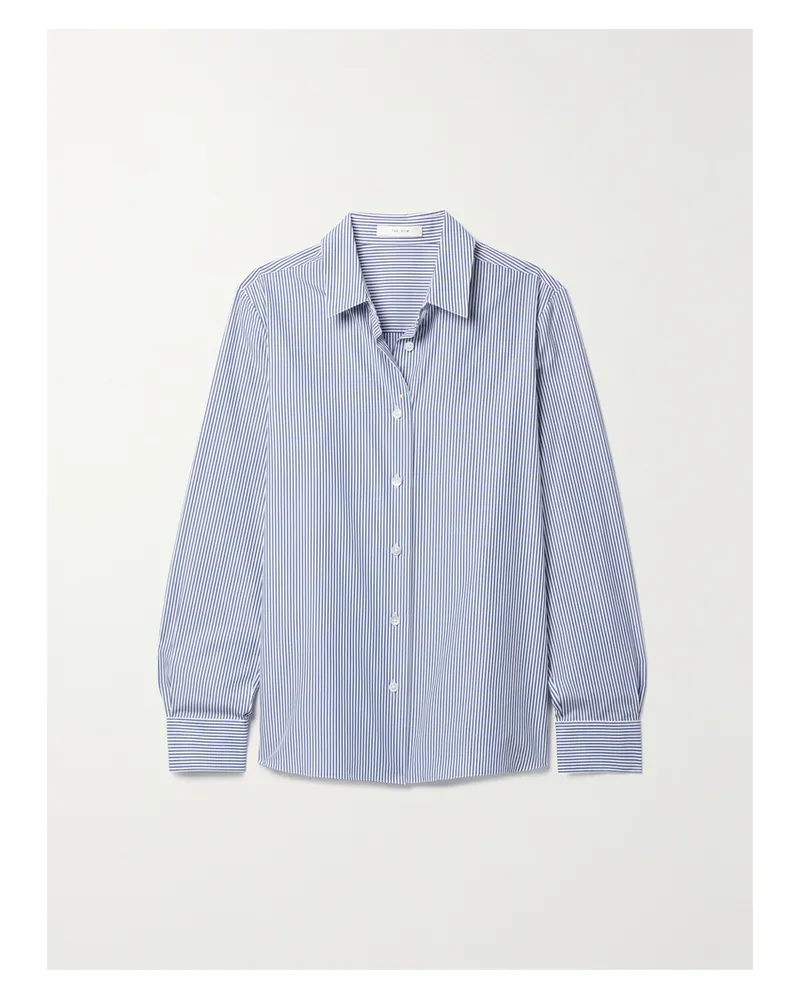 The Row Sadie Hemd Aus Gestreifter Baumwollpopeline - Blau Blau
