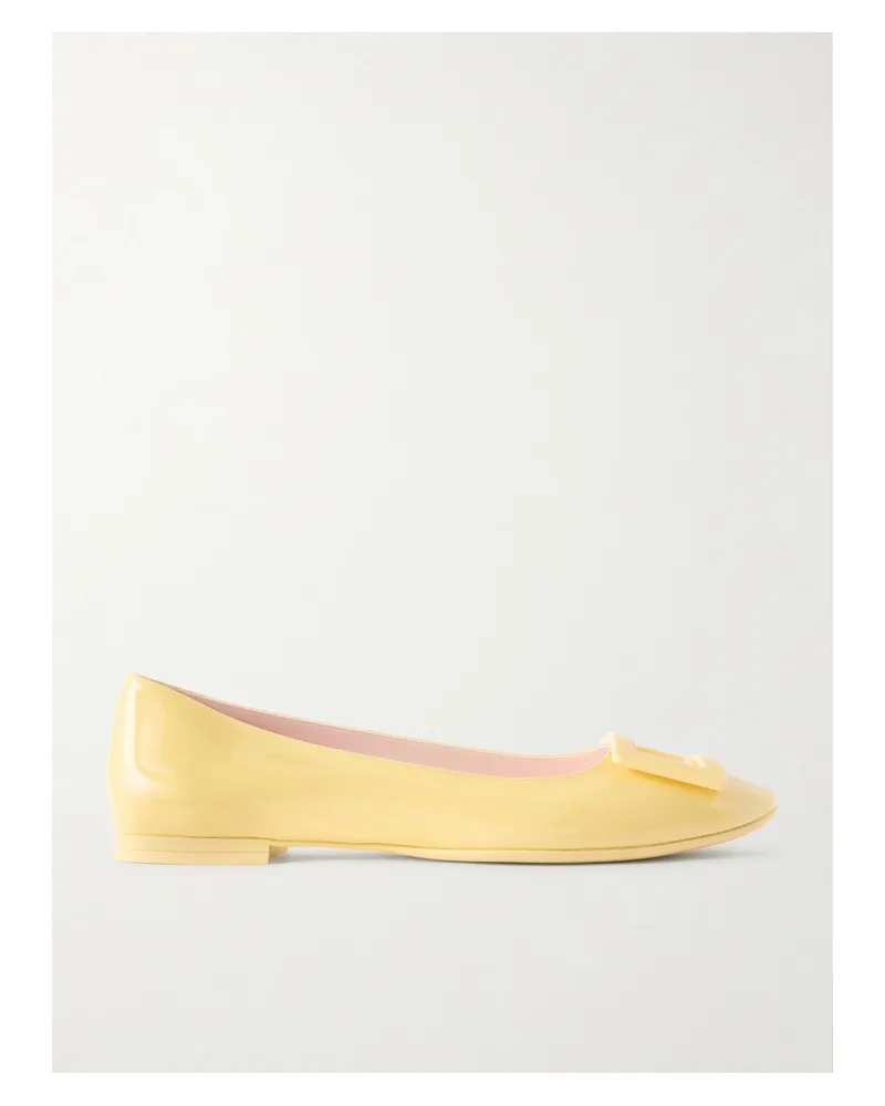 Roger Vivier Gommettine Patent-leather Ballet Flats - Yellow Yellow