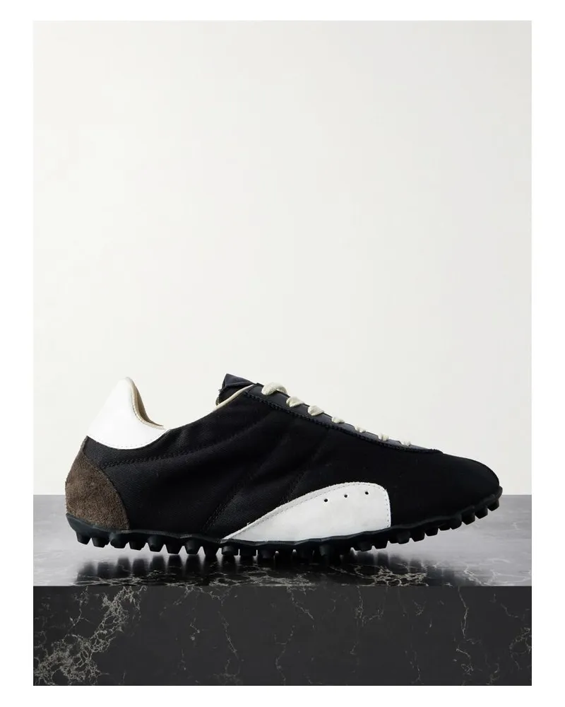 Maison Margiela Sprinter Sneakers Aus Twill Mit Veloursleder- Und Lederbesätzen - Schwarz Schwarz