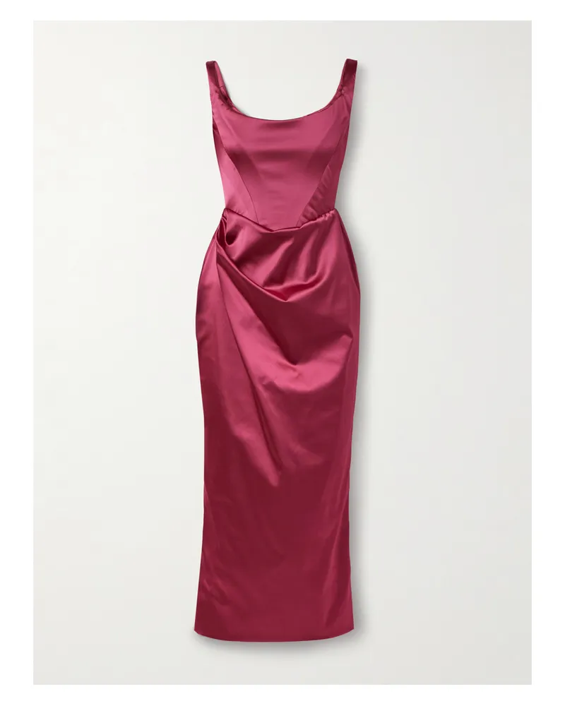Vivienne Westwood Suzie Draped Satin Midi Dress - Purple Purple
