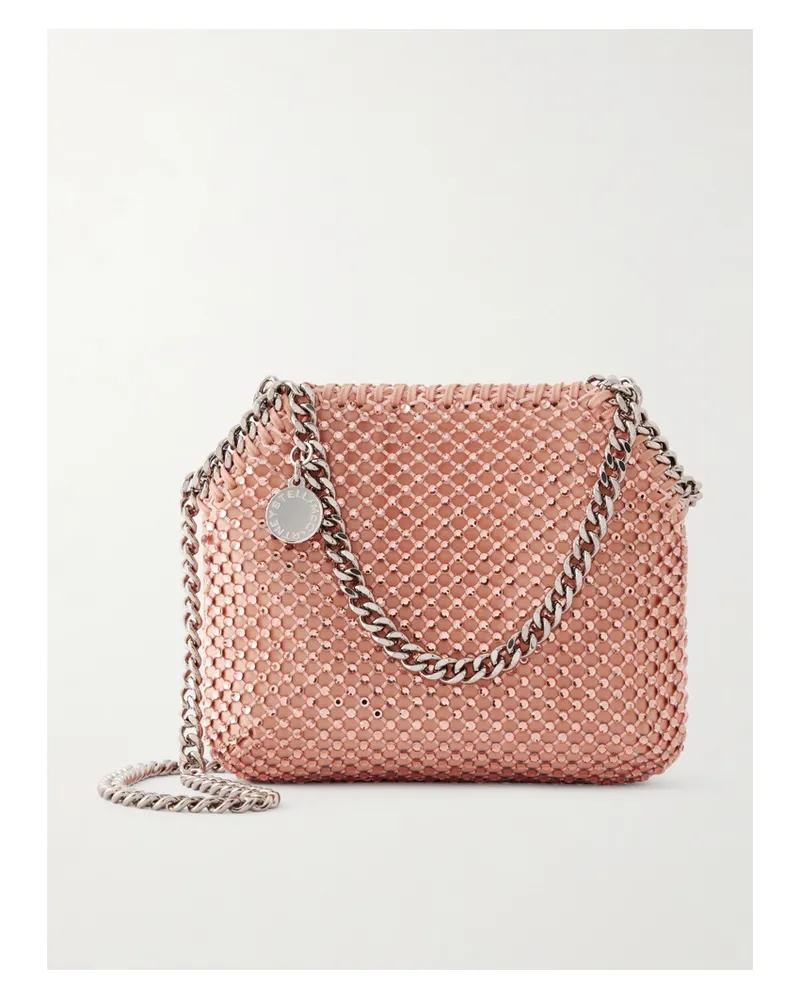 Stella McCartney Falabella Mini Crystal-embellished Mesh Shoulder Bag - Orange Orange