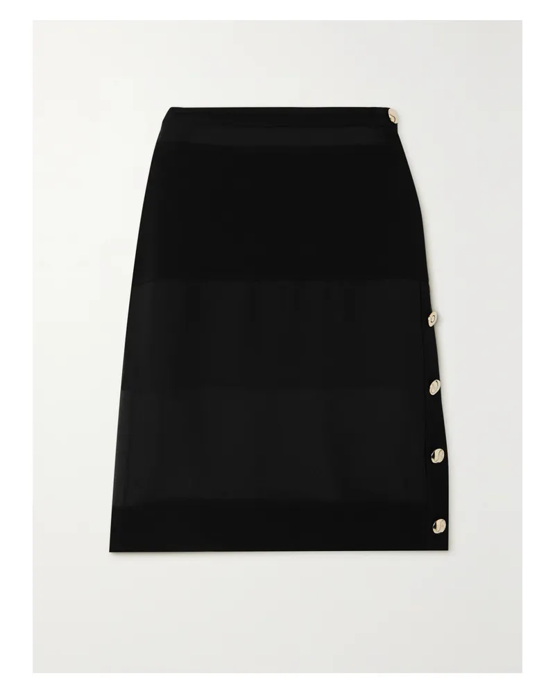 Proenza Schouler Rock Aus Chiffon Mit Zierknöpfen - Schwarz Schwarz