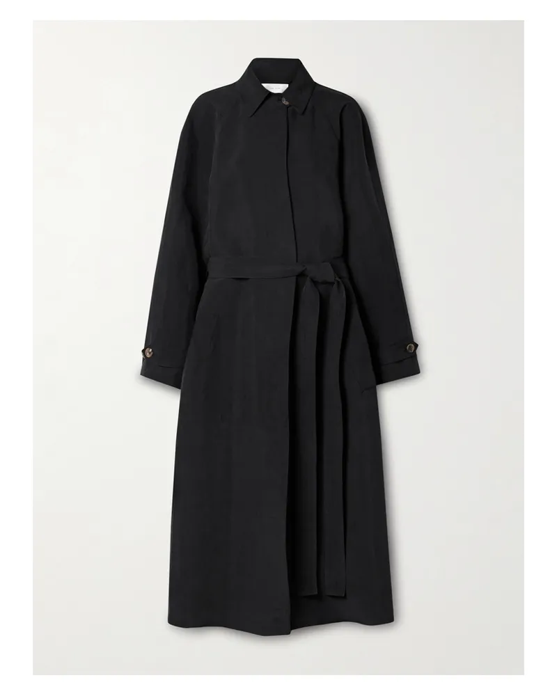 The Row Ryo Trenchcoat Aus Seide Mit Bindegürtel - Schwarz Schwarz