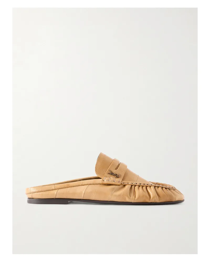 Saint Laurent Le Loafer Eel Slippers - Neutrals Neutrals