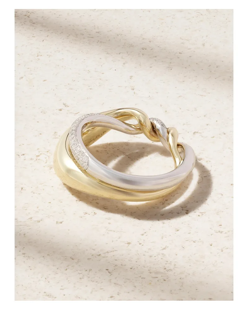 Yvonne Léon Ring Aus 9 Karat Gelb- Und Weißgold Mit Diamanten Gold