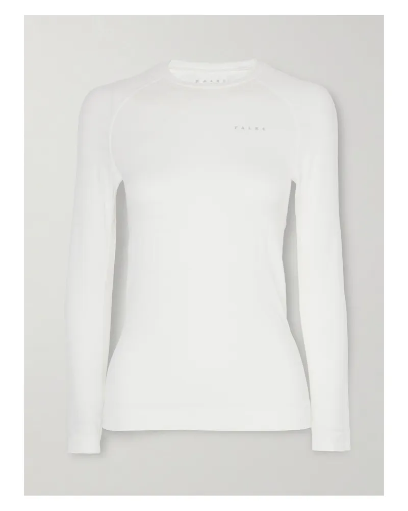 Falke Maximum Warm Oberteil Aus Recyceltem Jersey - Weiß Weiß