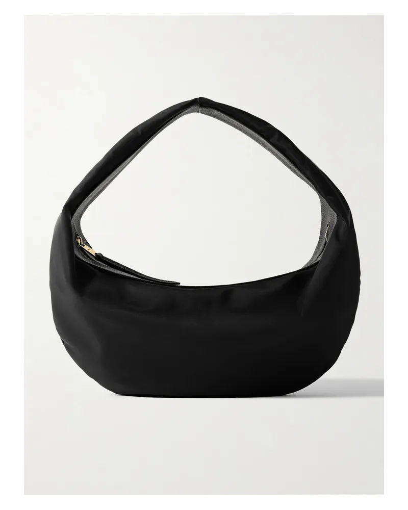 KHAITE Olivia Sport Medium Textured Leather-trimmed Shell Shoulder Bag - Black Black