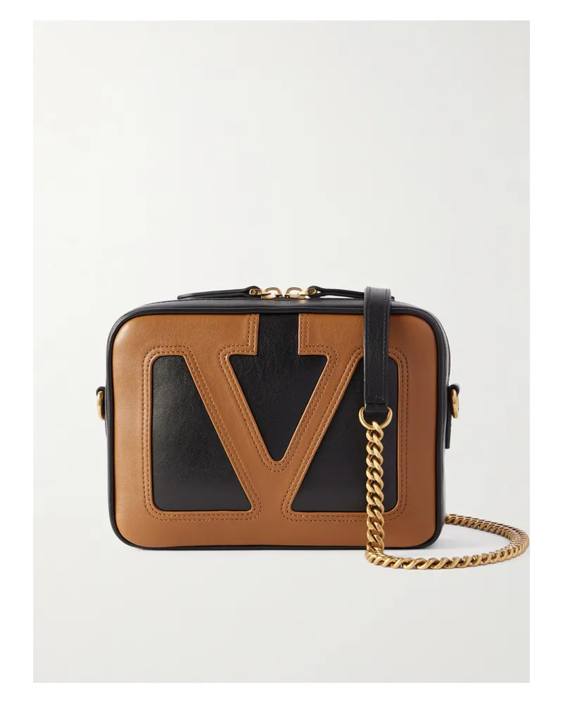 Valentino Garavani Viva Superstar Zweifarbige Schultertasche Aus Leder - Schwarz Schwarz