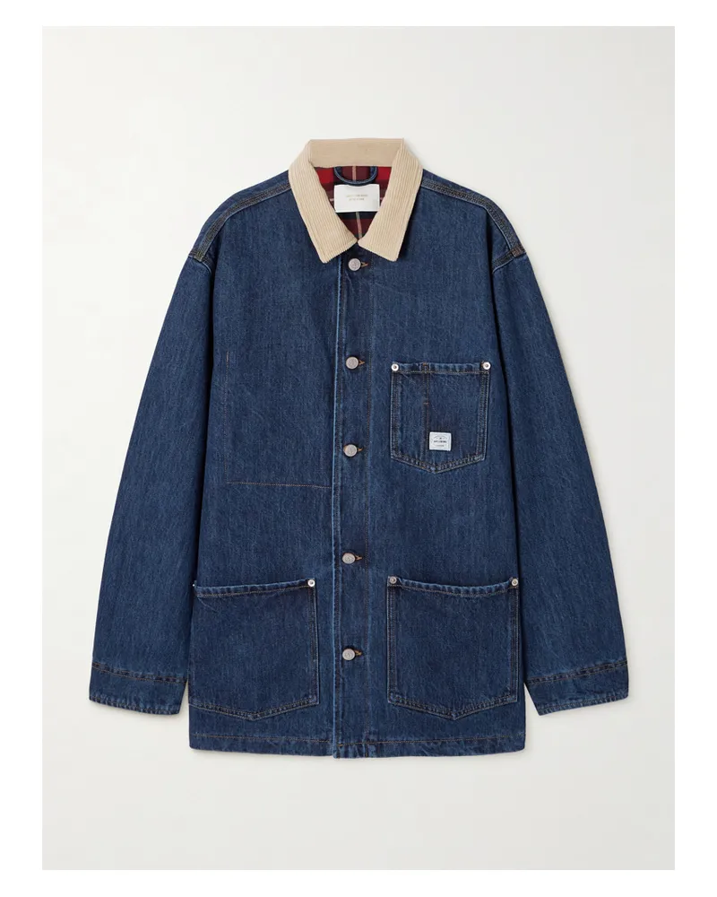 Aimé Leon Dore Corduroy-trimmed Denim Jacket - Blue Blue