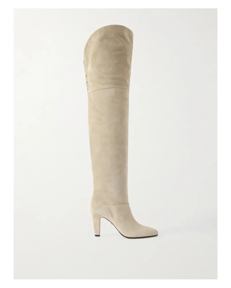 Chloé Eve Overknees Aus Veloursleder - Grau Grau