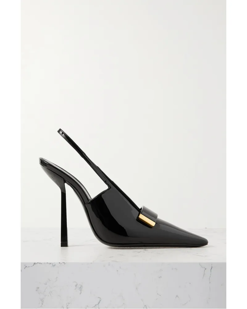 Saint Laurent Madame Slingback-pumps aus Lackleder Schwarz