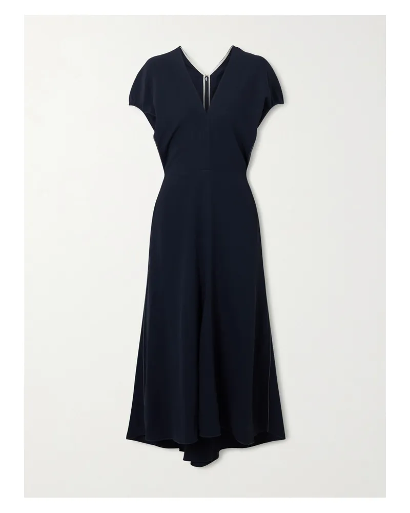 Victoria Beckham Crepe Midi Dress - Blue Blue