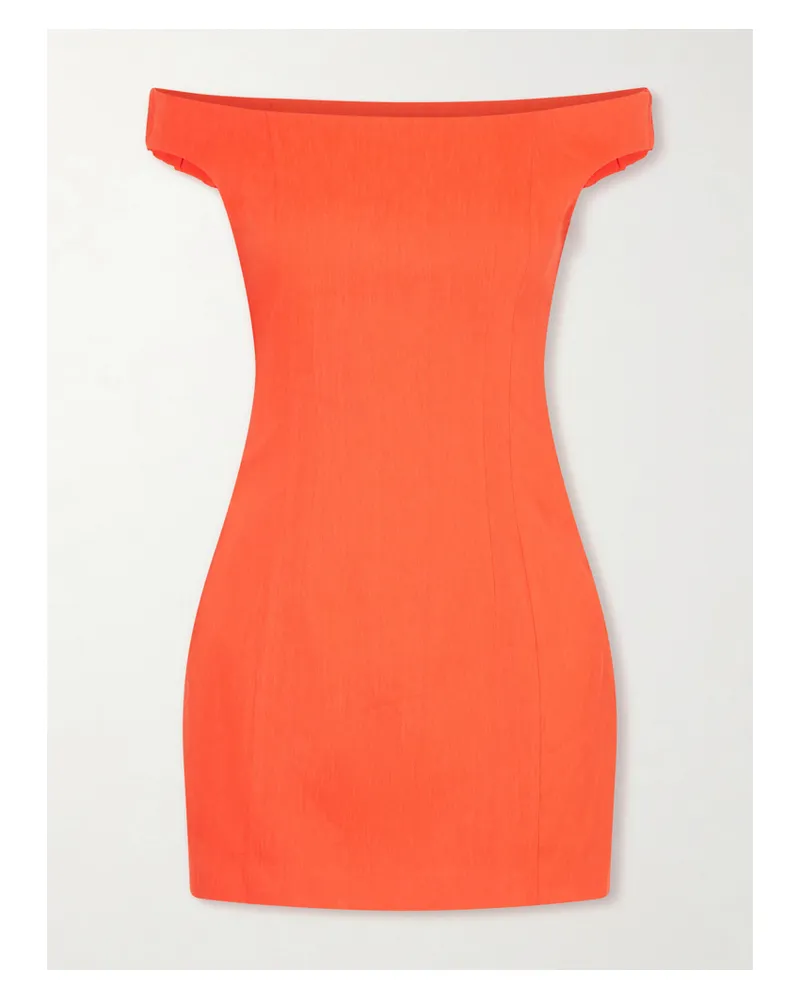 SIR Elodie Off-shoulder Linen-blend Mini Dress - Red Red