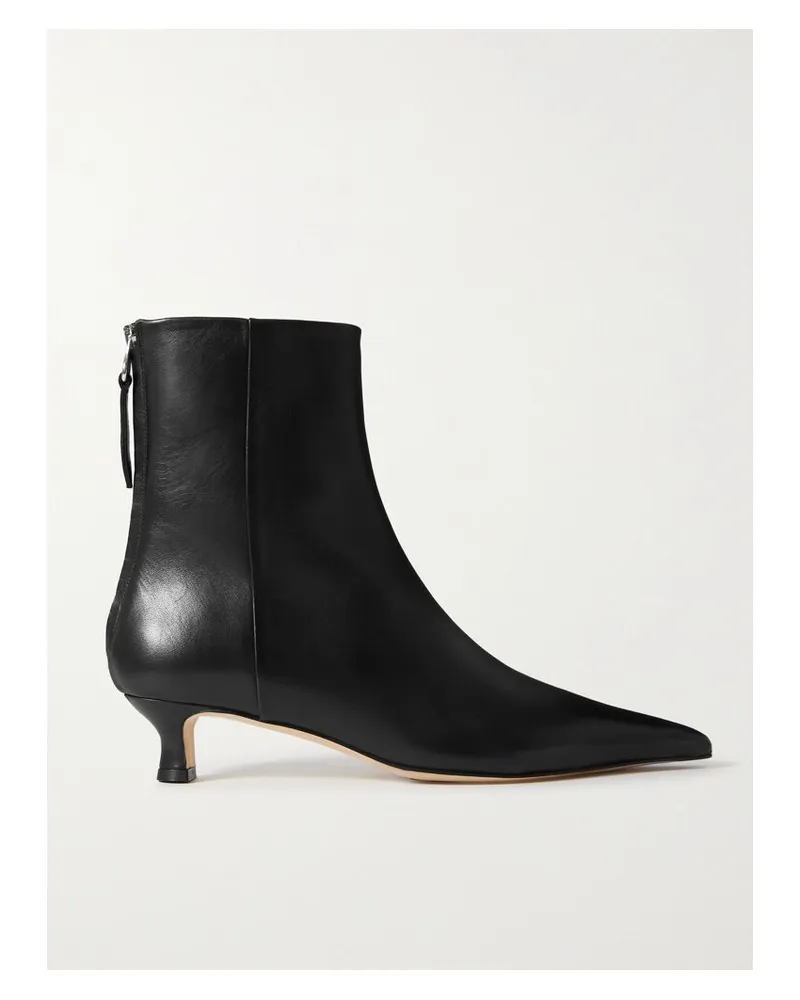 aeyde Zoe Ankle Boots Mit Spitzer Kappe Aus Leder - Schwarz Schwarz