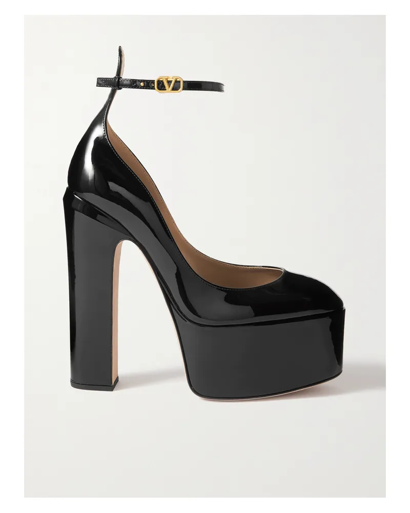 Valentino Garavani Valentino Garavani Tan-go 155 Plateaupumps Aus Lackleder - Schwarz Schwarz