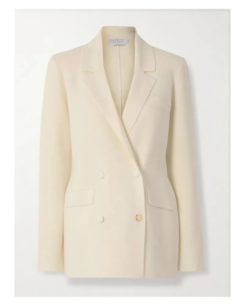 Gabriela Hearst Bowen Doppelreihiger Blazer Aus Strick Aus Wolle - Elfenbein Elfenbein