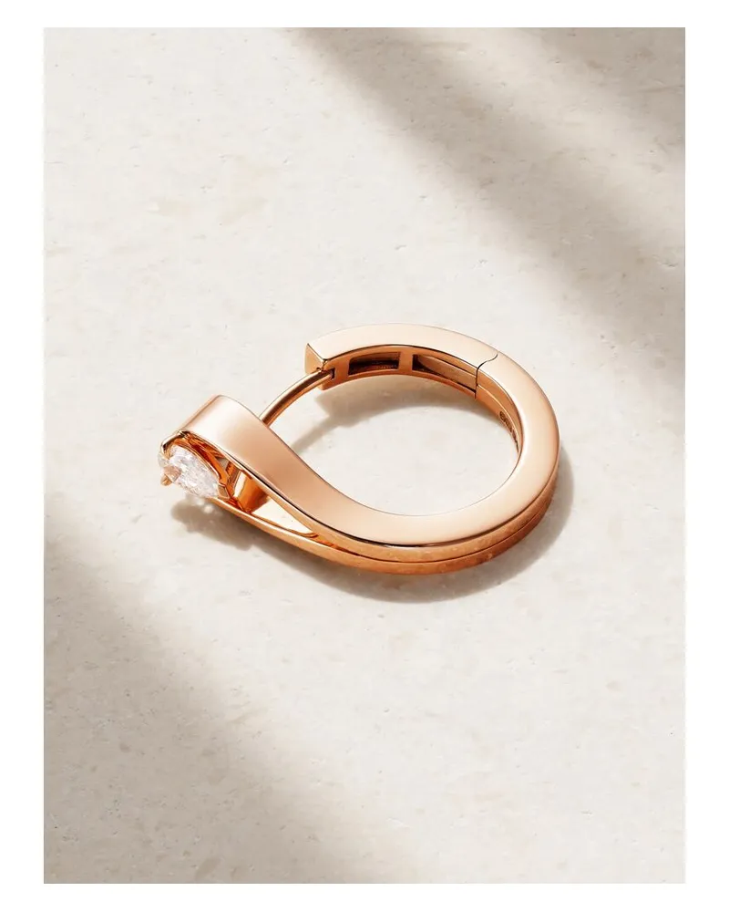 Repossi Serti Inversé Einzelne Creole Aus 18 Karat Roségold Mit Diamant Gold