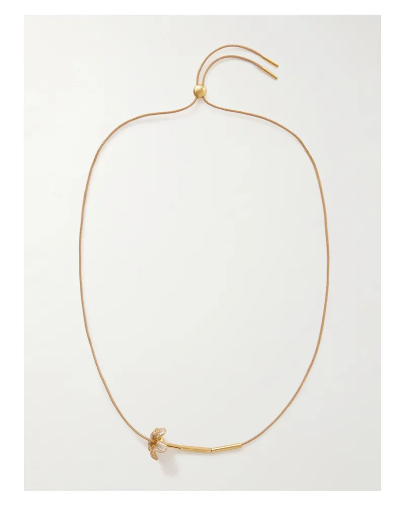 Loewe Paula's Ibiza Flor Kette Aus Kordel Mit Vergoldeten Details Und Kristallen Gold