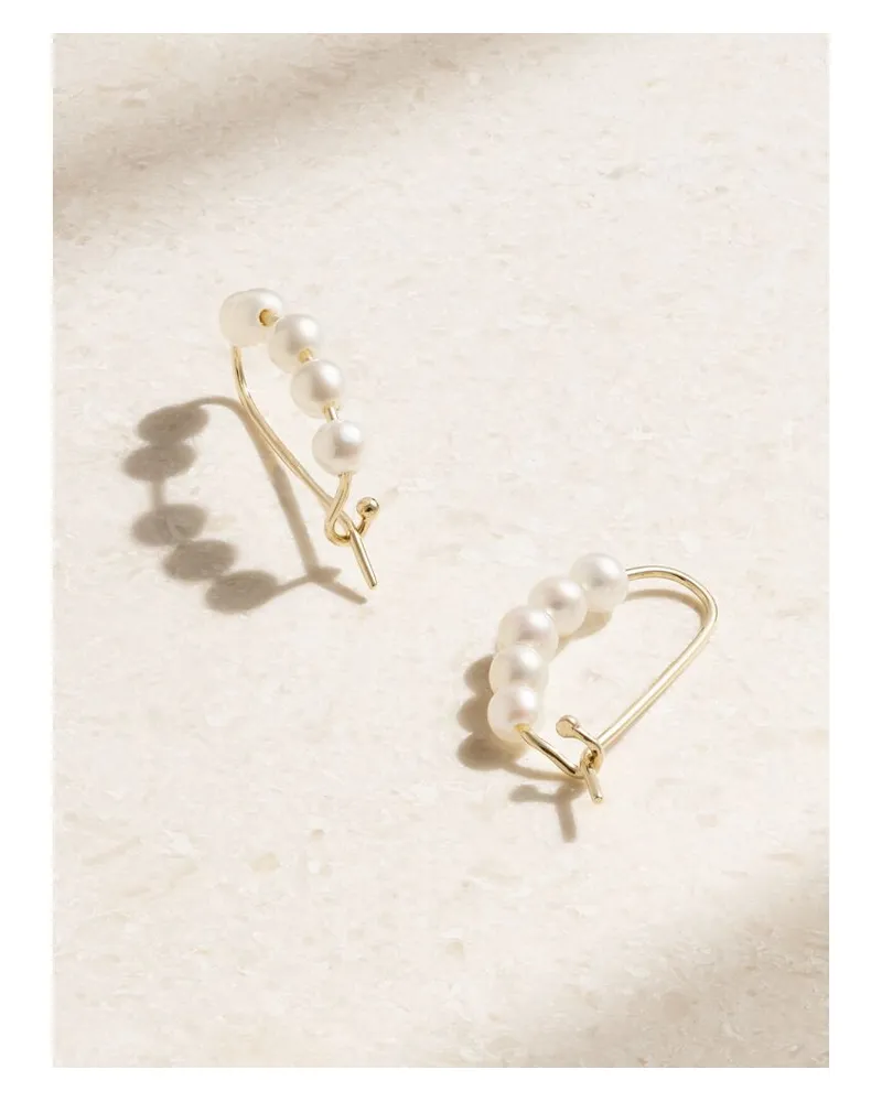 MIZUKI Creolen Aus 14 Karat Gold Mit Perlen Gold
