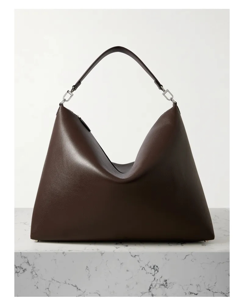 Totême Bevel Large Textured-leather Tote - Brown Brown